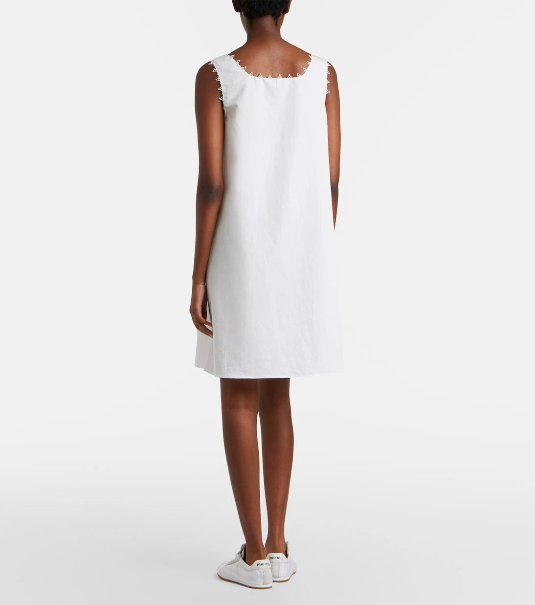 Miu Miu - Embroidered cotton and linen minidress