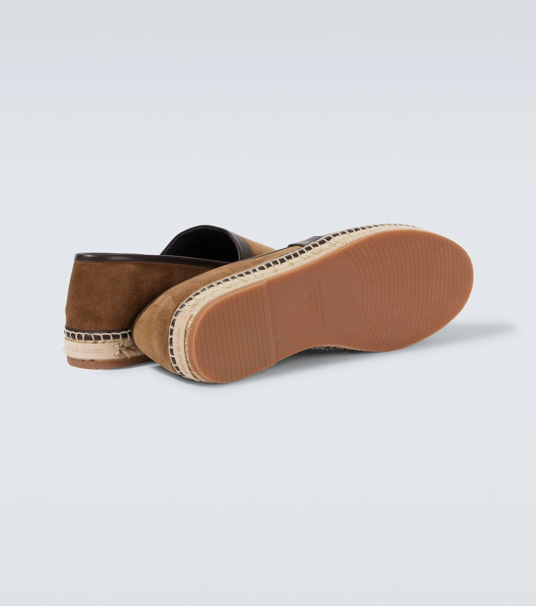 Manolo Blahnik - Nerano leather-trimmed suede espadrilles