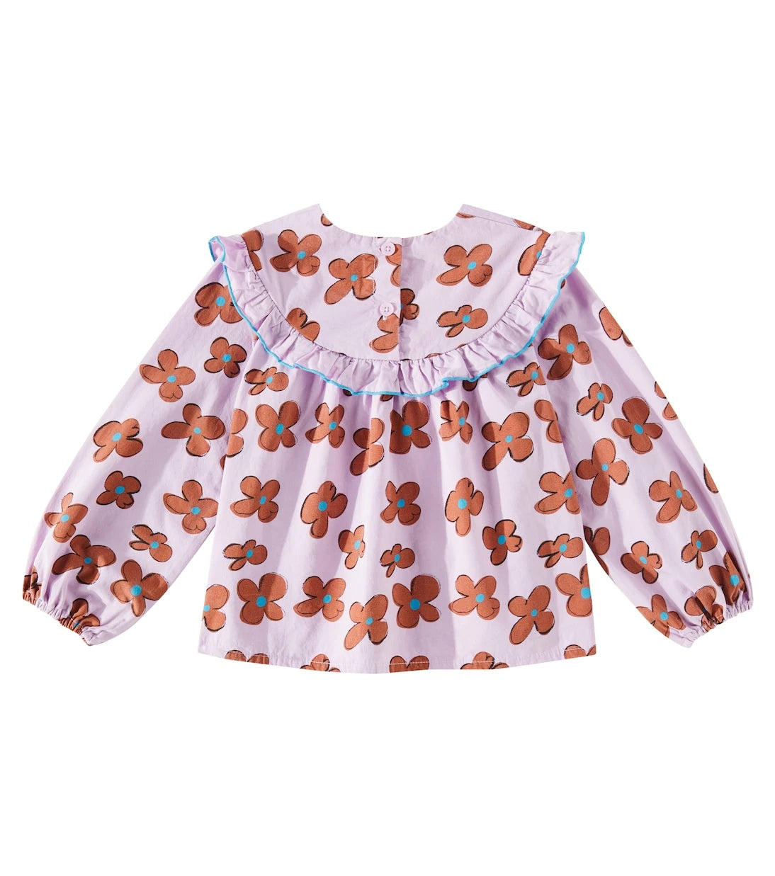 Jellymallow - Flower ruffled cotton blouse