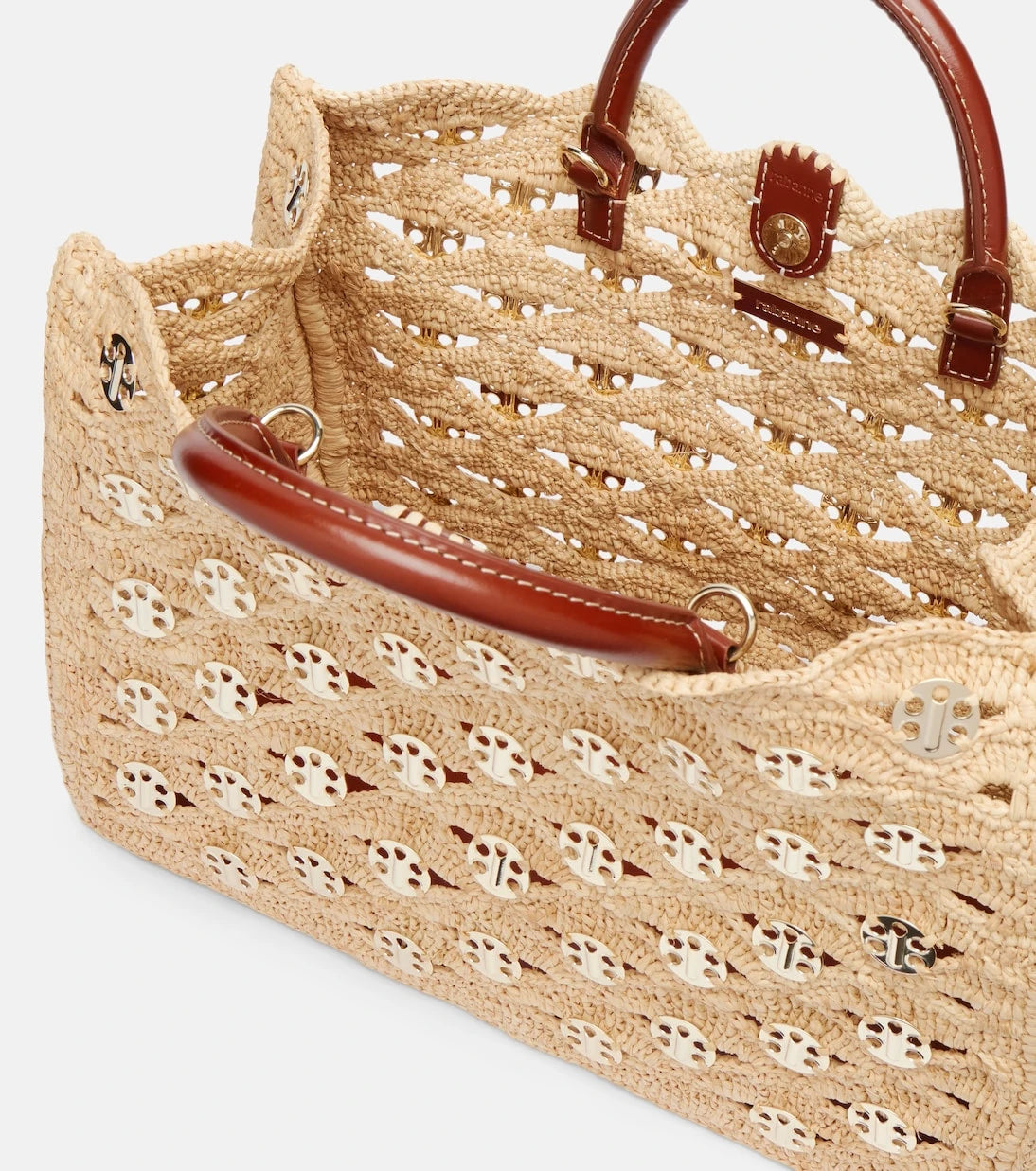 Rabanne - 1969 embellished raffia tote bag