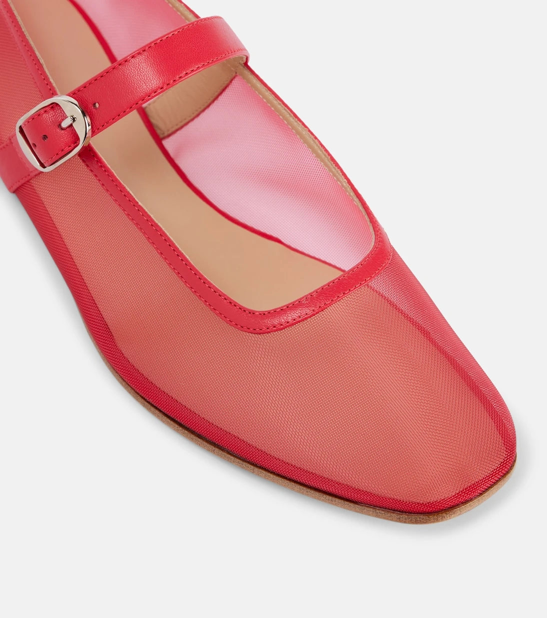 Le Monde Béryl - Leather-trimmed mesh Mary Jane flats