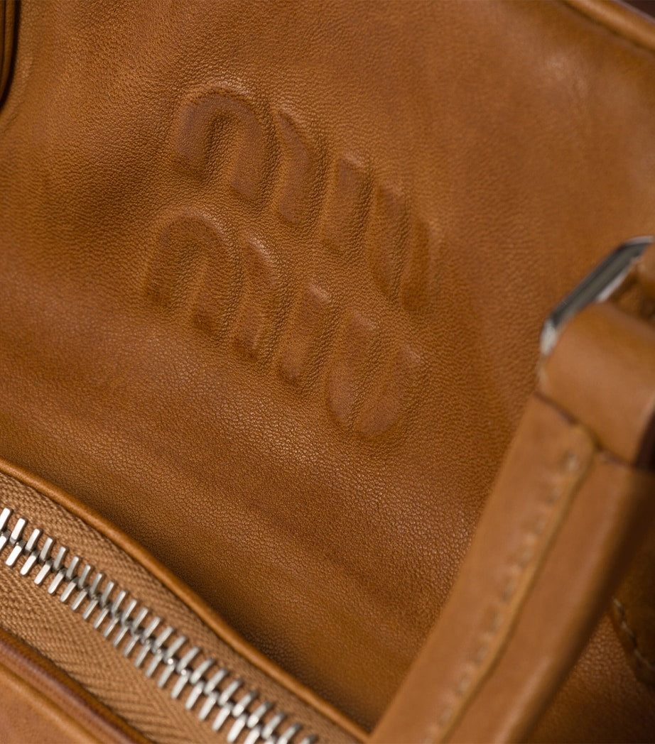 Brown Nappa Leather Top-Handle Bag