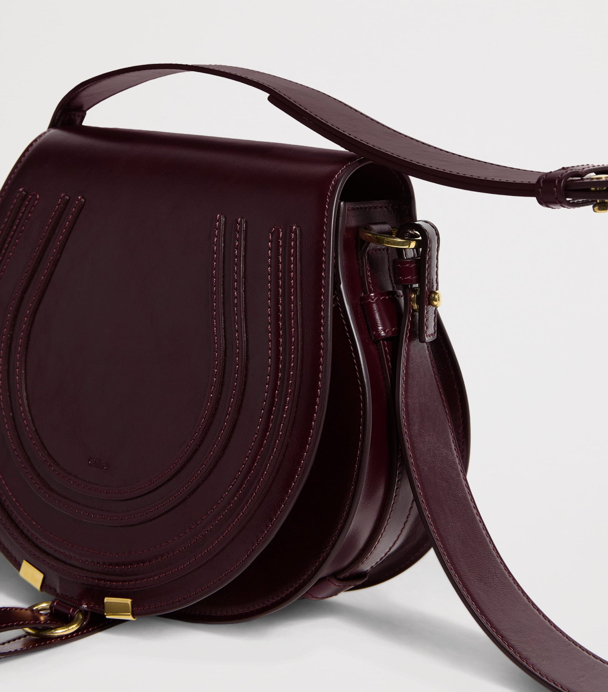 Chloé Red Small Leather Marcie Saddle Bag