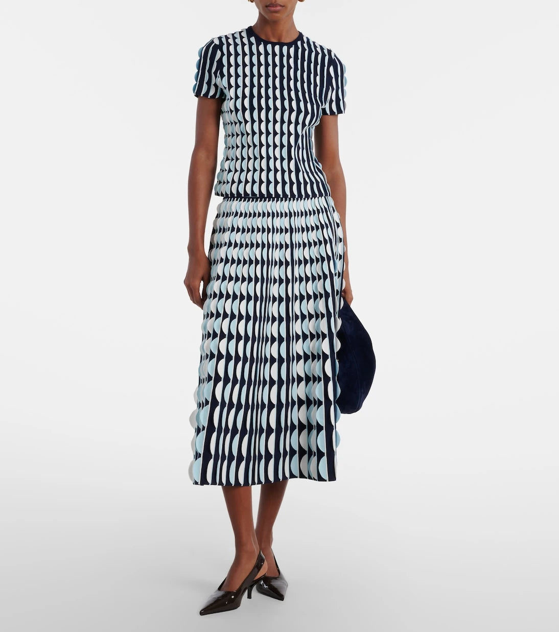 Simkhai - Micah knitted scalloped midi skirt