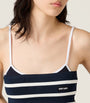 Blue Knitted Stripe Tube Top