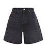AGOLDE Black Denim Dame Wide-Leg Shorts