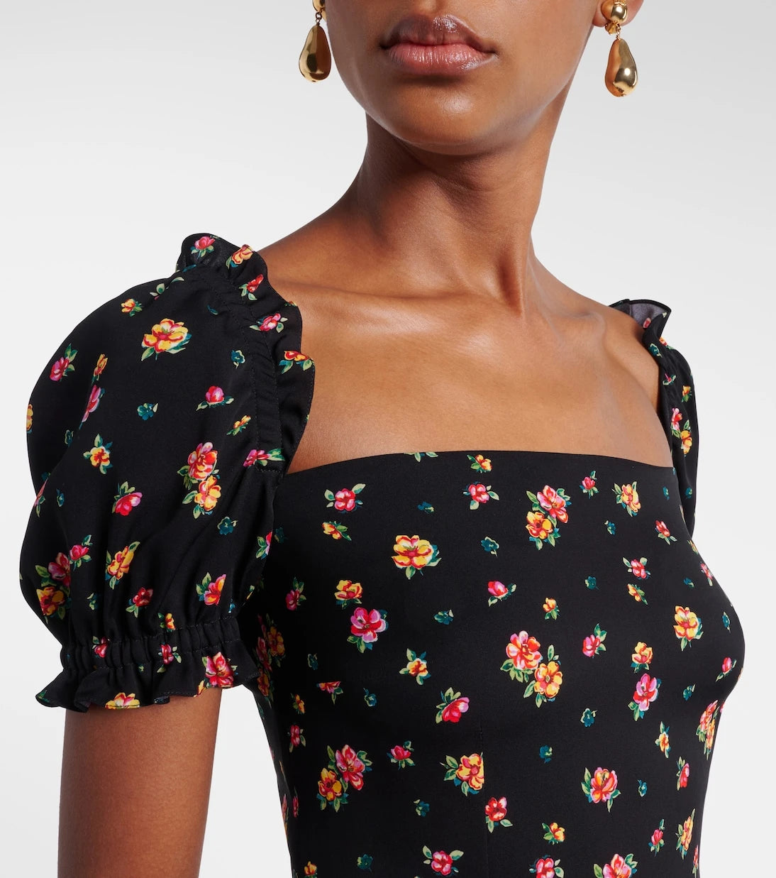 Dolce&Gabbana - Çiçekli ipek karışımlı charmeuse üst