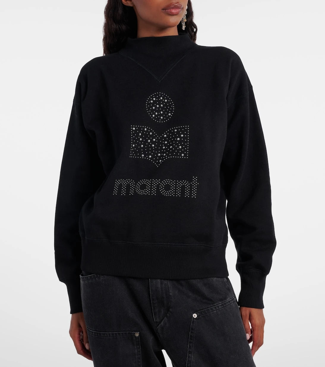 Marant Etoile - سويت شيرت موبي من القطن المخلوط والصوف بشعار الماركة