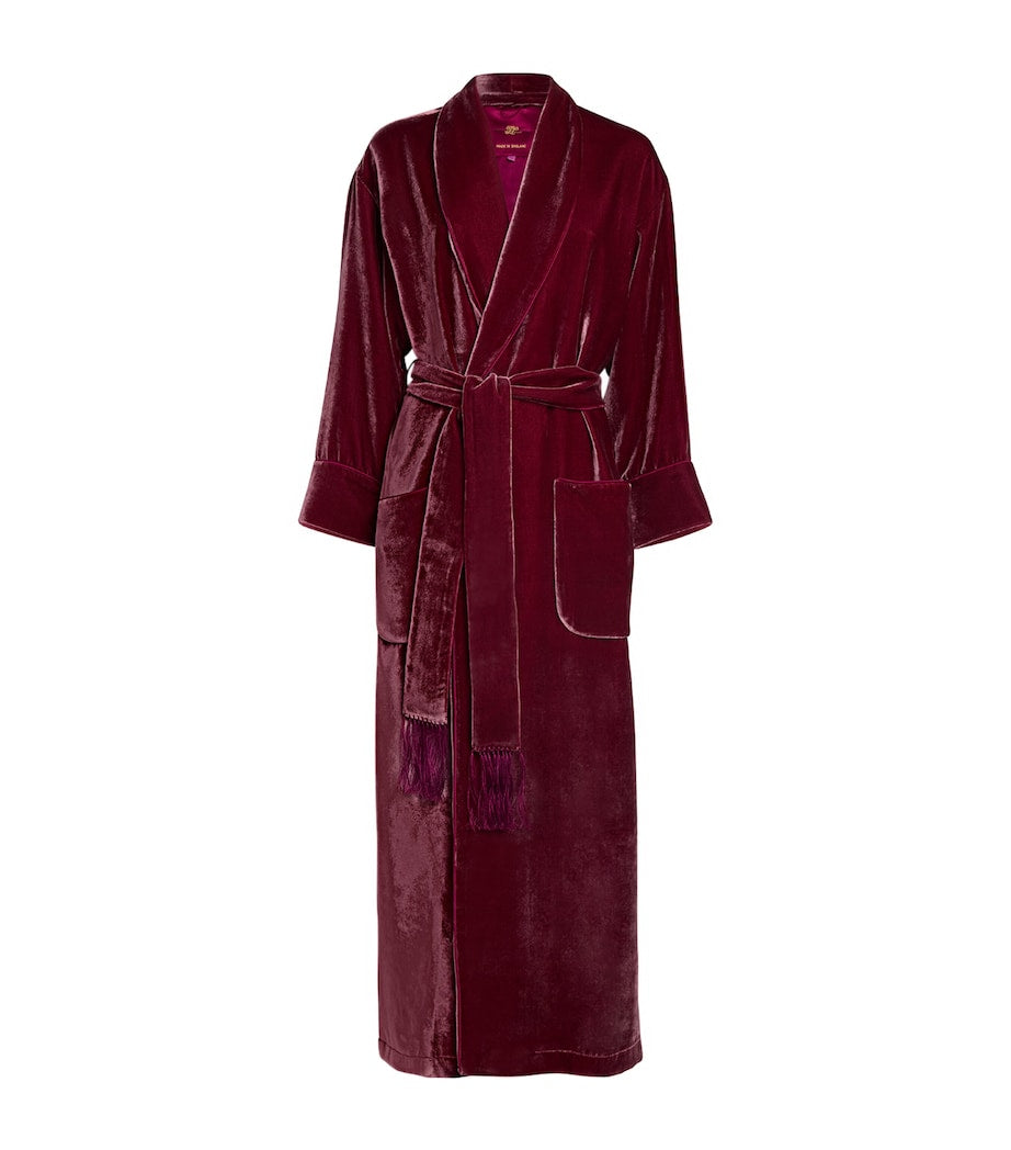 Velvet Silk-Lined Robe MAUVE