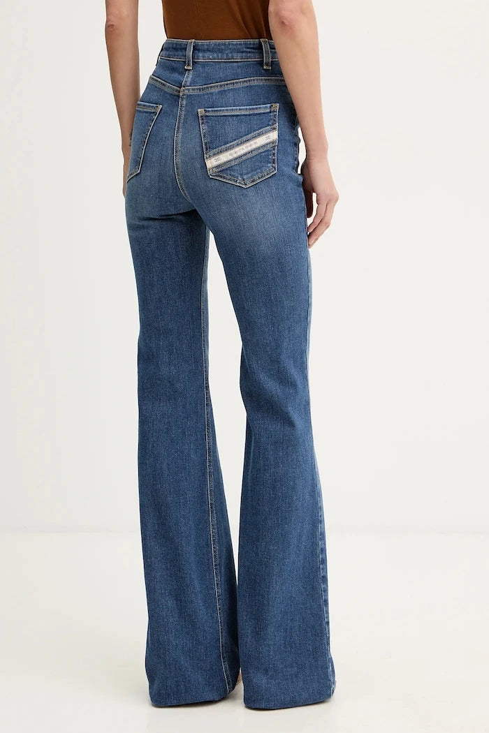Elisabetta Franchi kadın flare kot pantolon