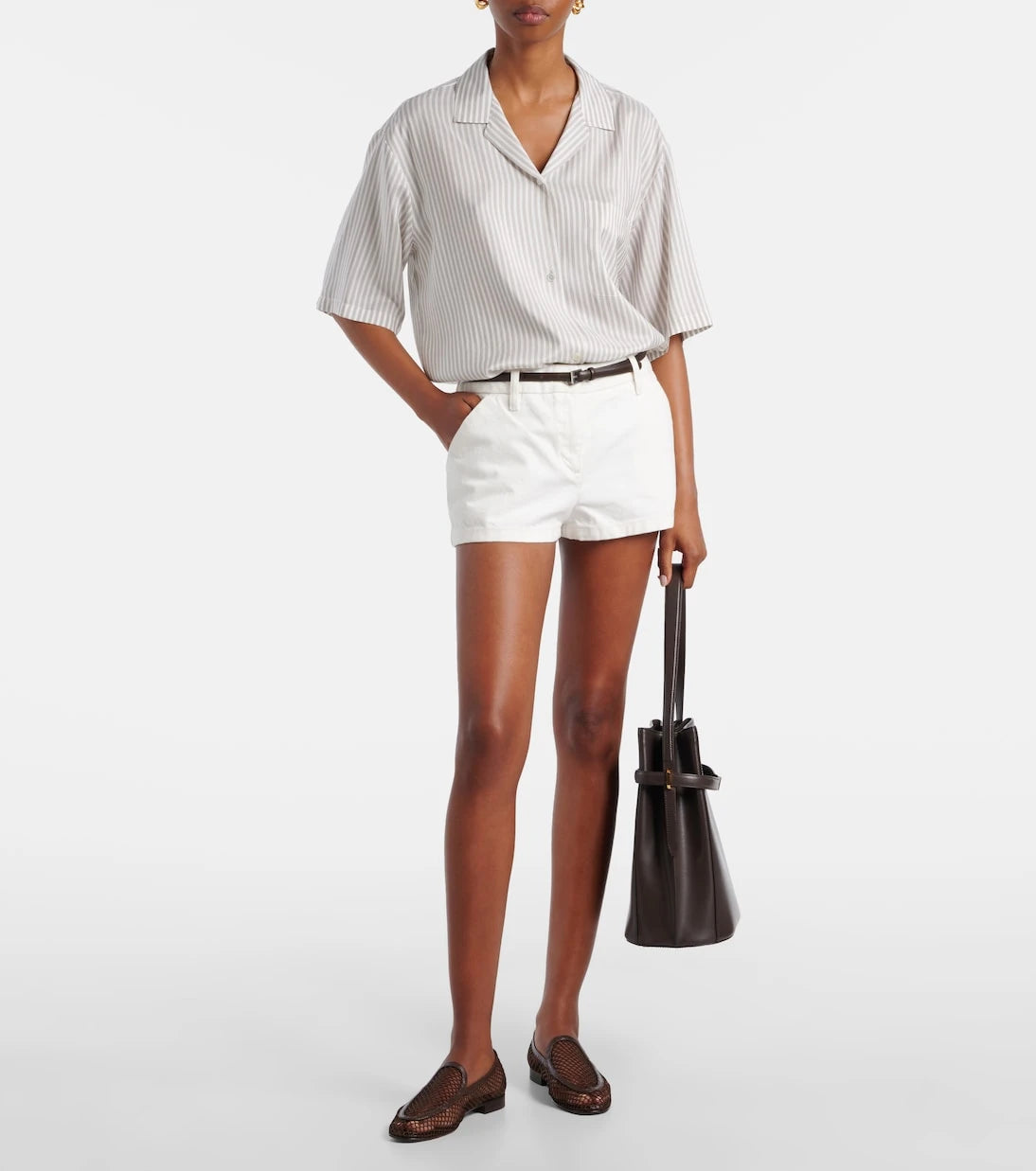 Aquazzura - Saint Germain leather-trimmed moccasins
