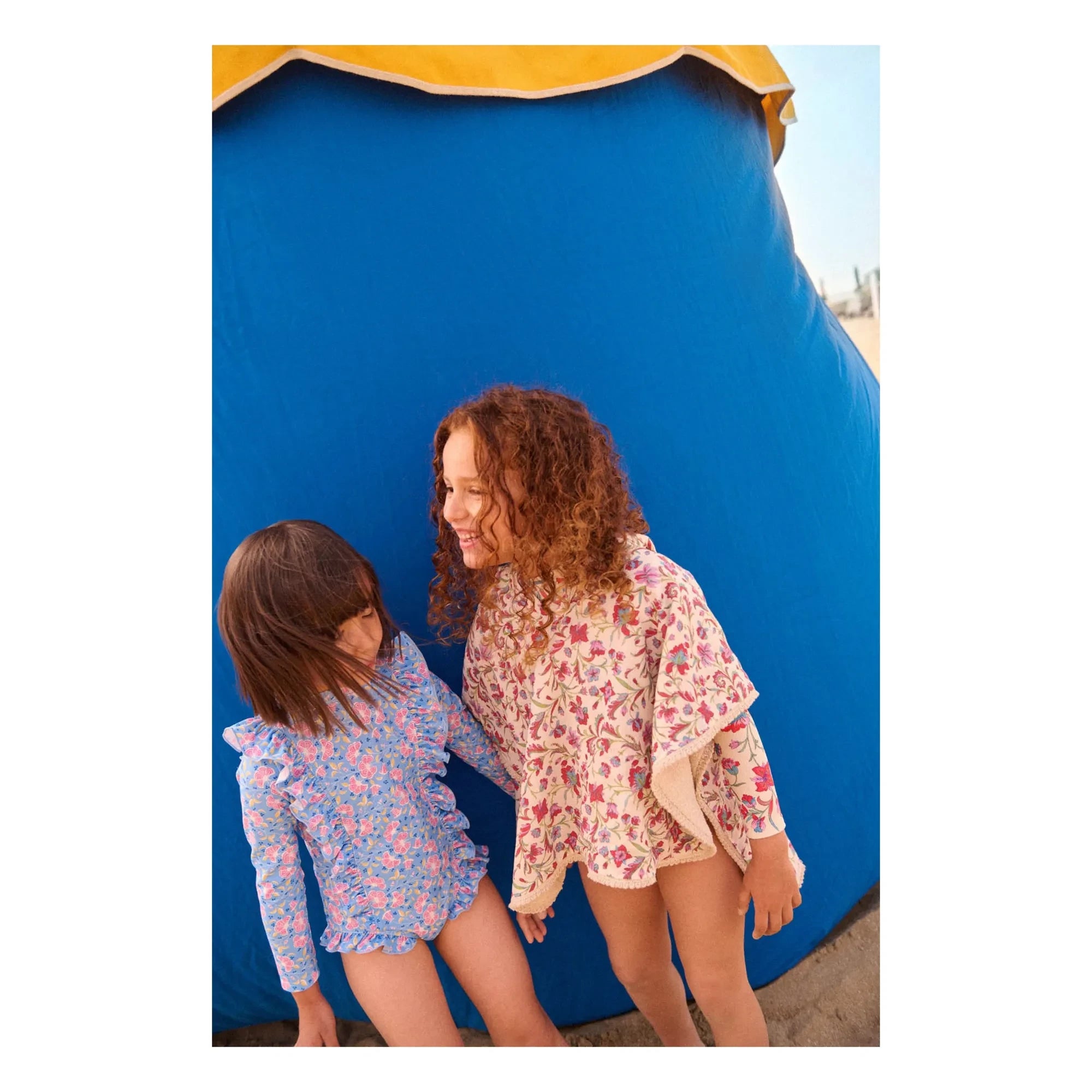 Louise Misha - Aurélie Fleuri Long Sleeve Swimsuit Recycled Fibers | Blue