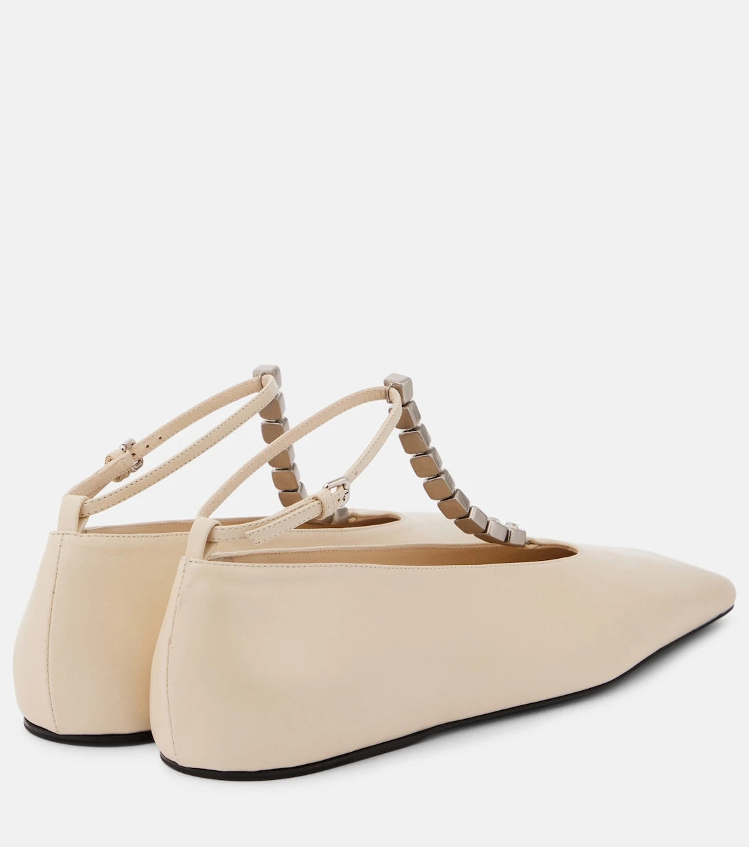 Jil Sander - Crystal-embellished leather ballet flats