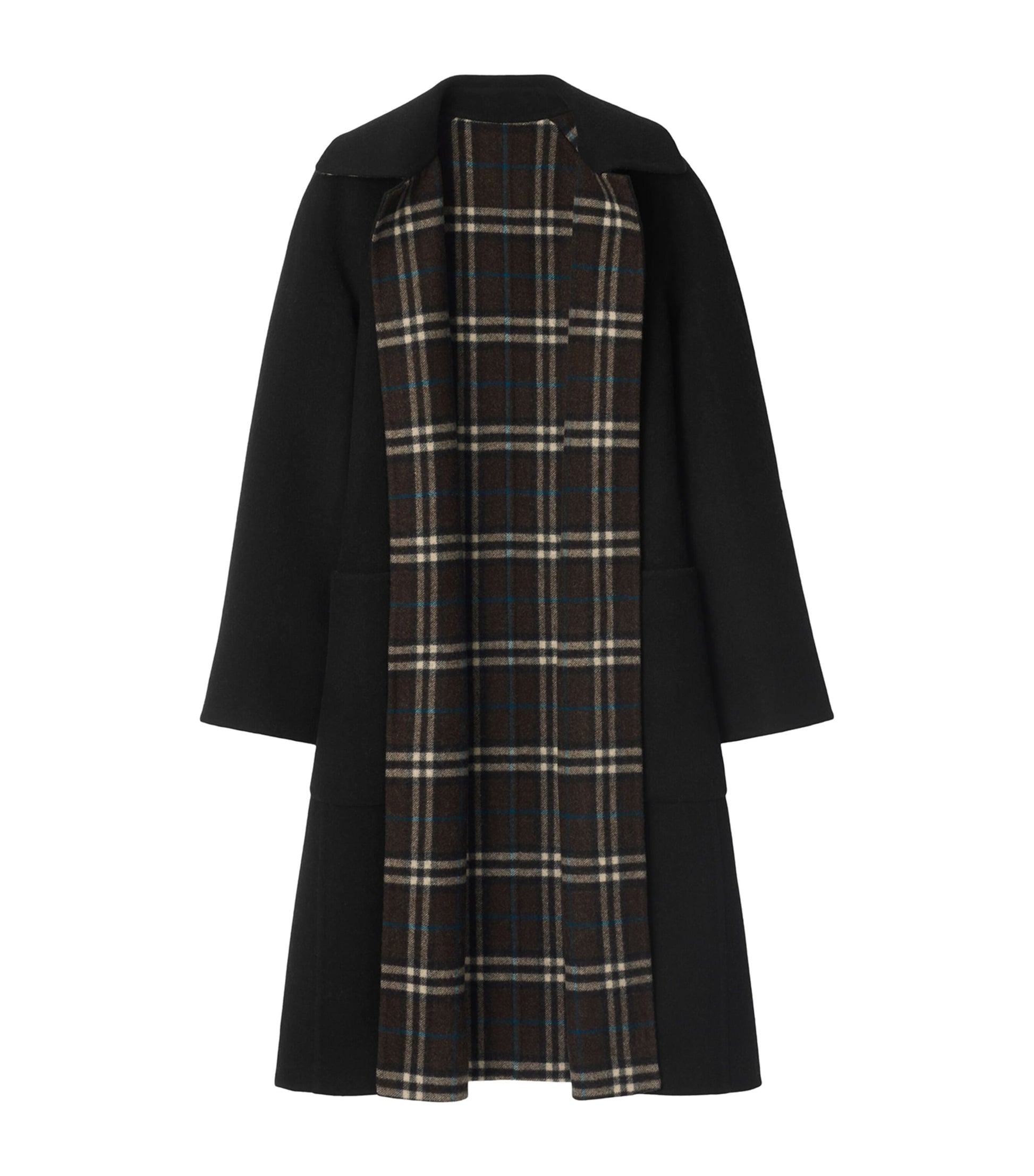 Burberry Wool Reversible Hooded Wrap Coat