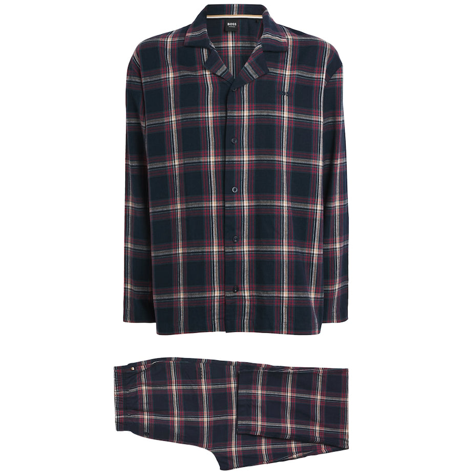 Cotton-Blend Check Pyjama Set