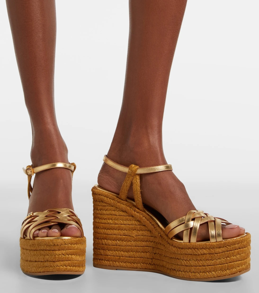 Valentino Garavani - VLogo leather espadrille wedges