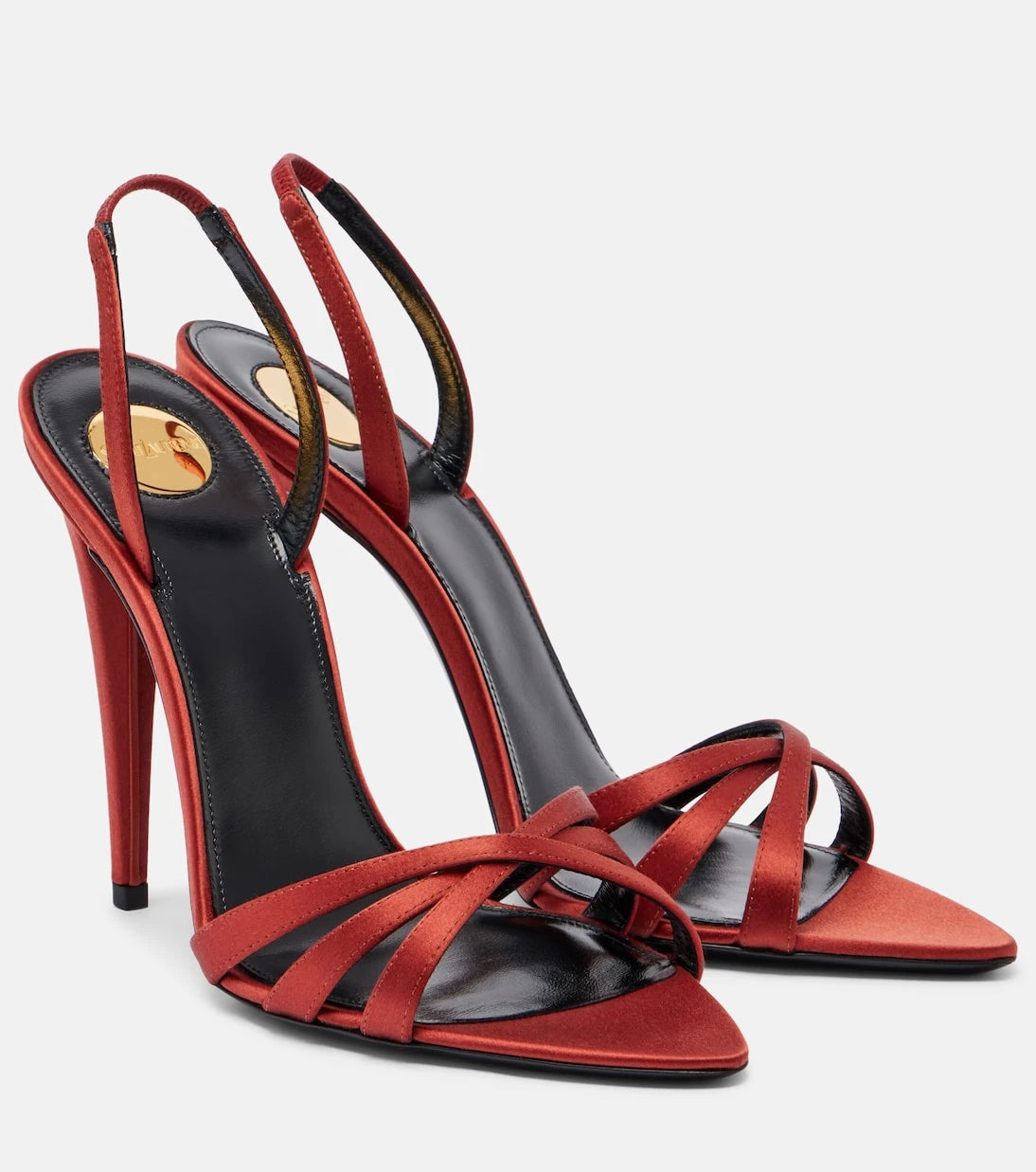 Saint Laurent - Kate crêpe satin slingback sandals
