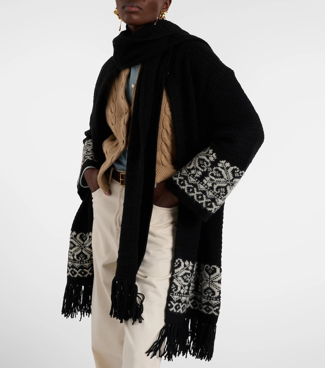 Polo Ralph Lauren - Jacquard wool-blend wrap cardigan
