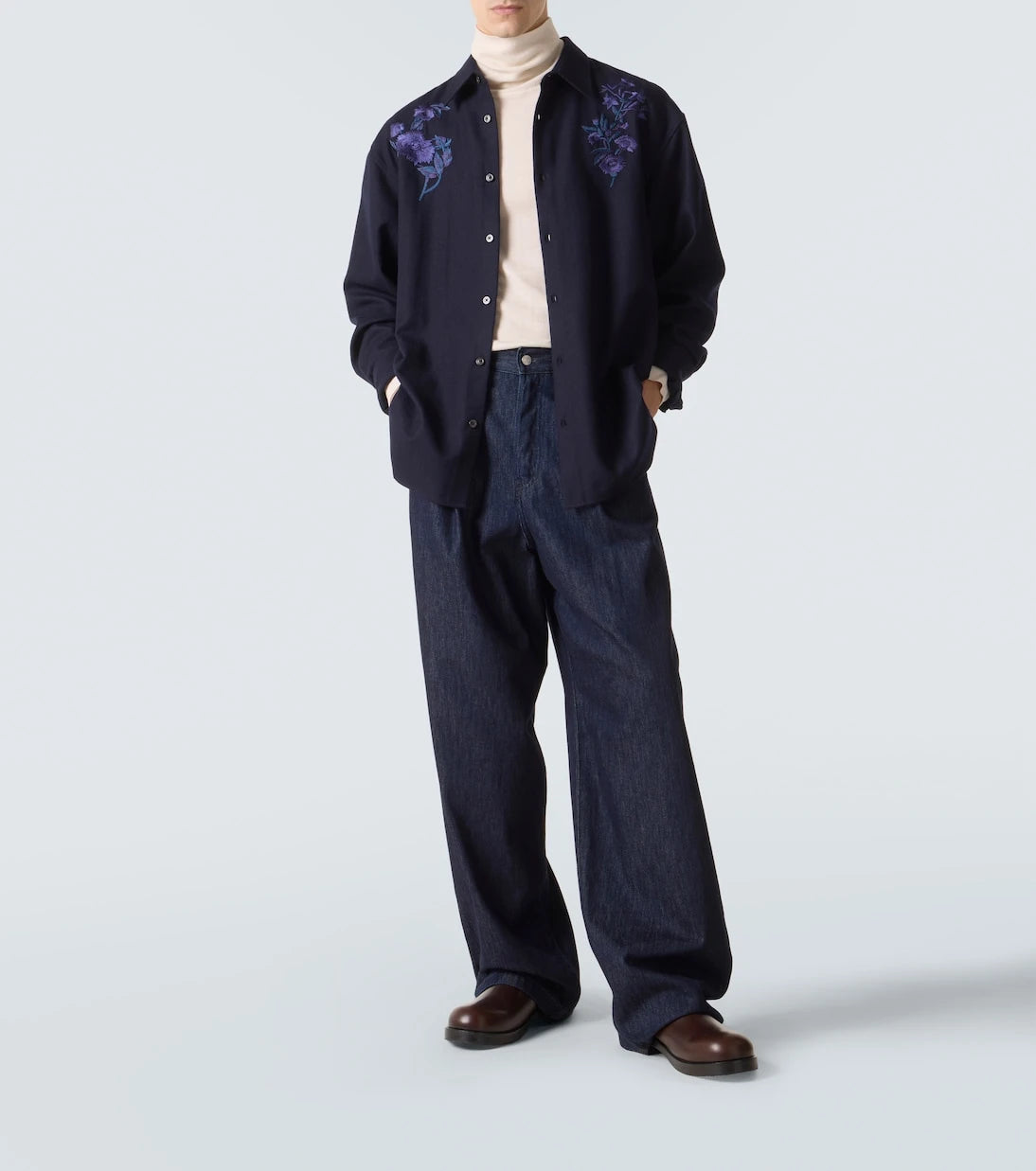 Dries Van Noten - Embroidered wool shirt
