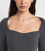 Maje Black Wool-Blend Ribbed Top