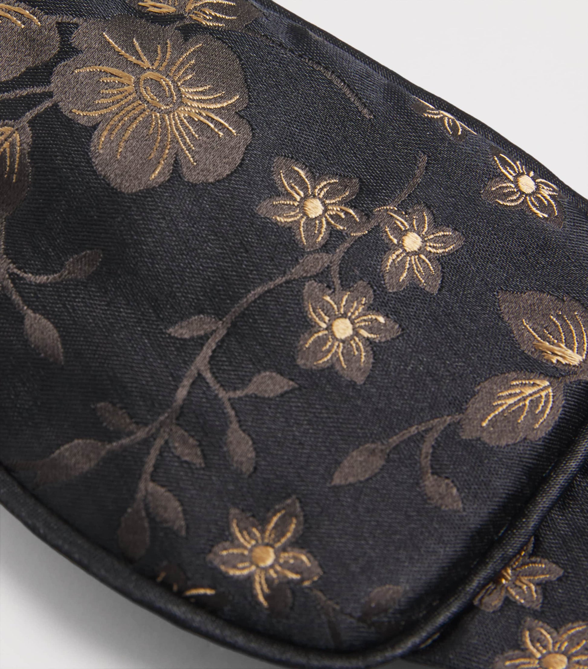 Black Silk Night Floral Eye Mask