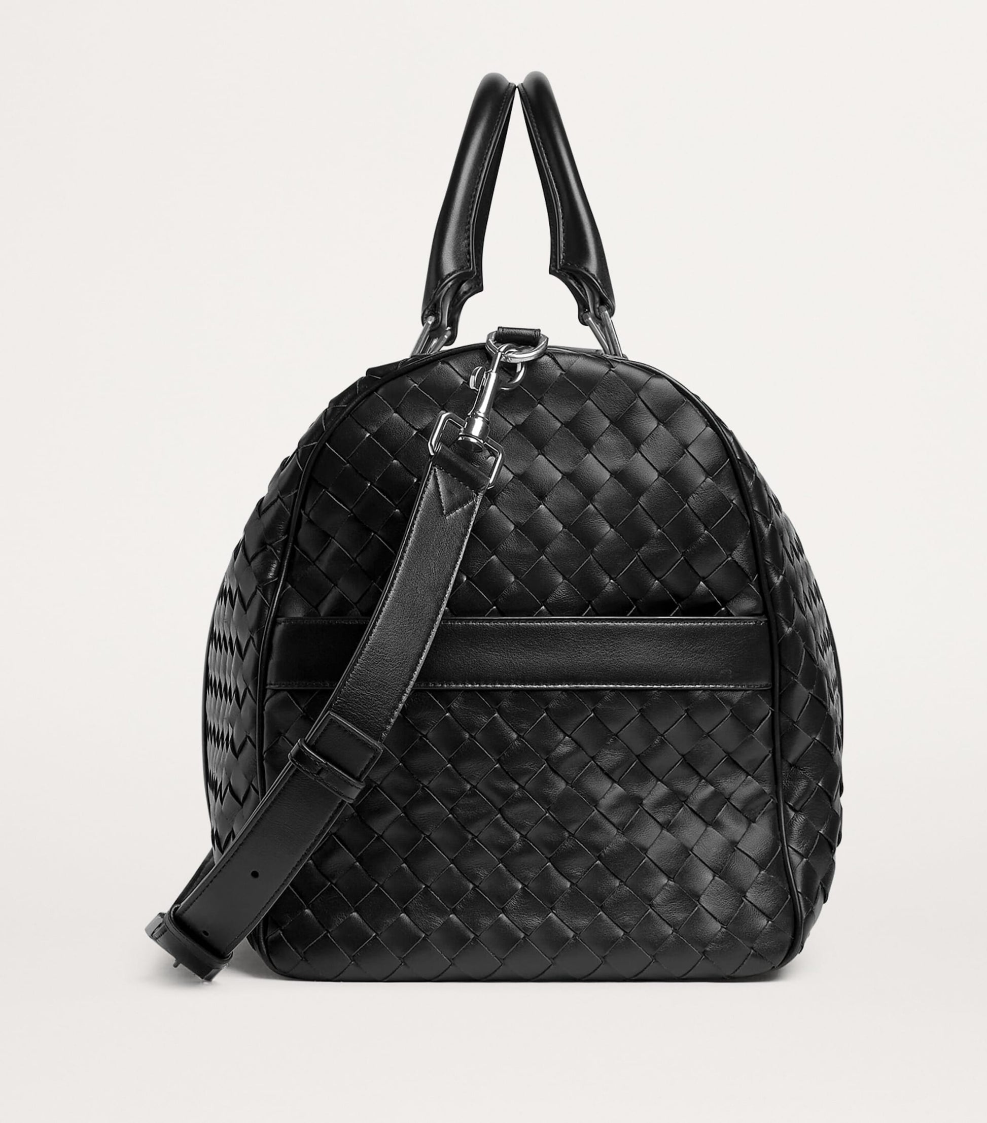 Large Leather Intrecciato Duffle Bag