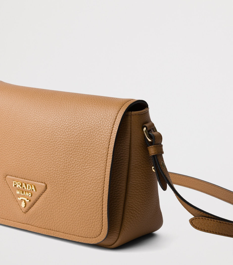 Brown Leather Cross-Body Bag