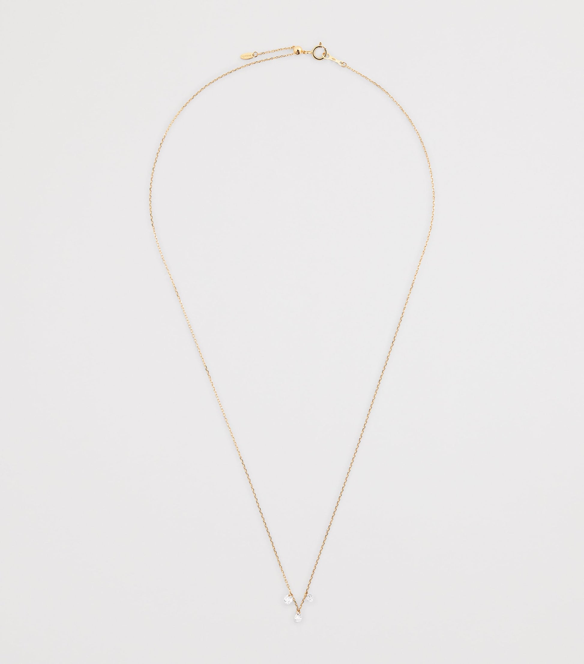 Persée Yellow Gold and Diamond 3-Stone Danaé Necklace