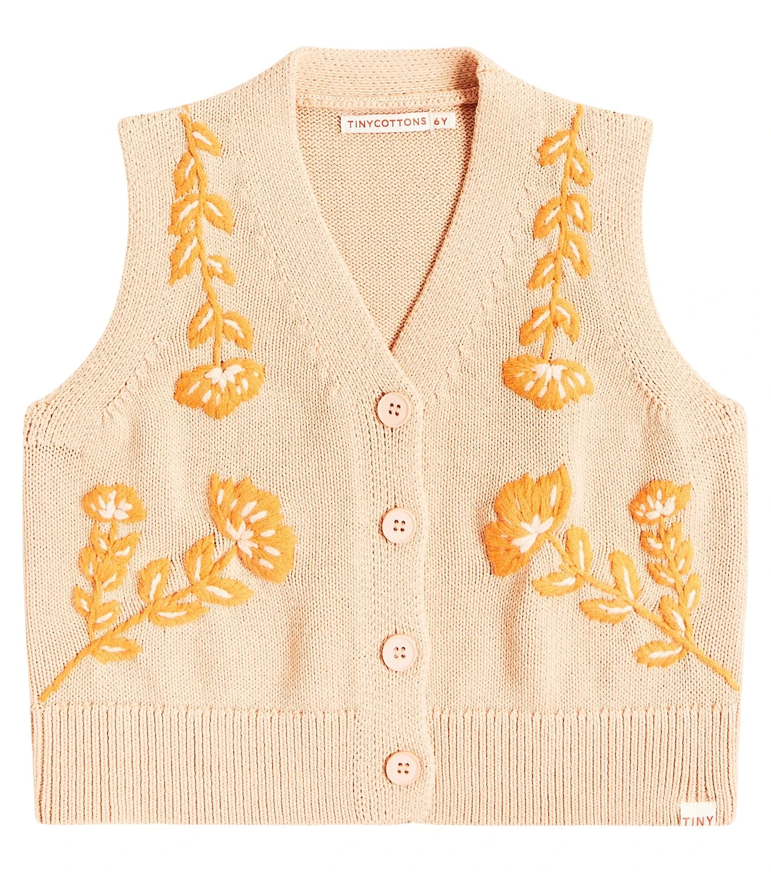 Tinycottons - Flowers embroidered cotton sweater vest