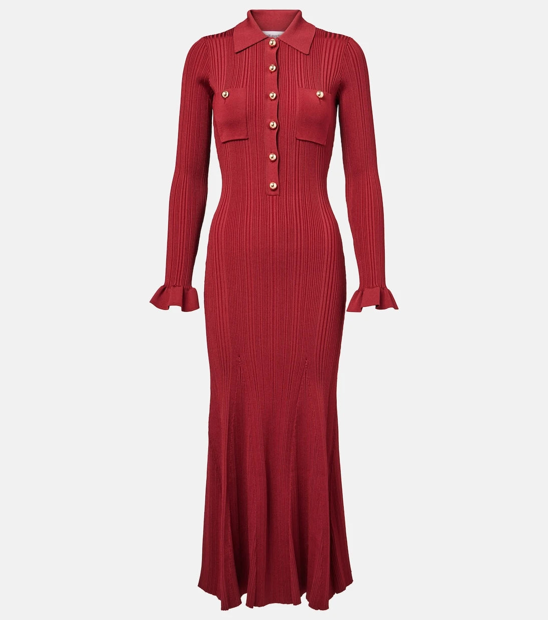 Self-Portrait - Ribbed-knit midi dress