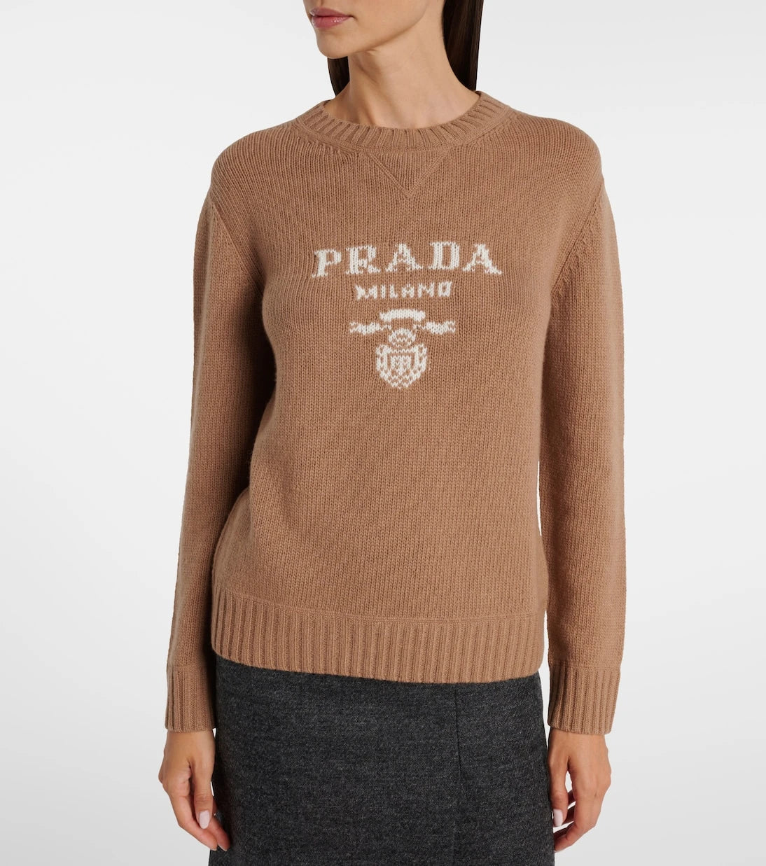 Prada - Logo wool and cashmere sweater