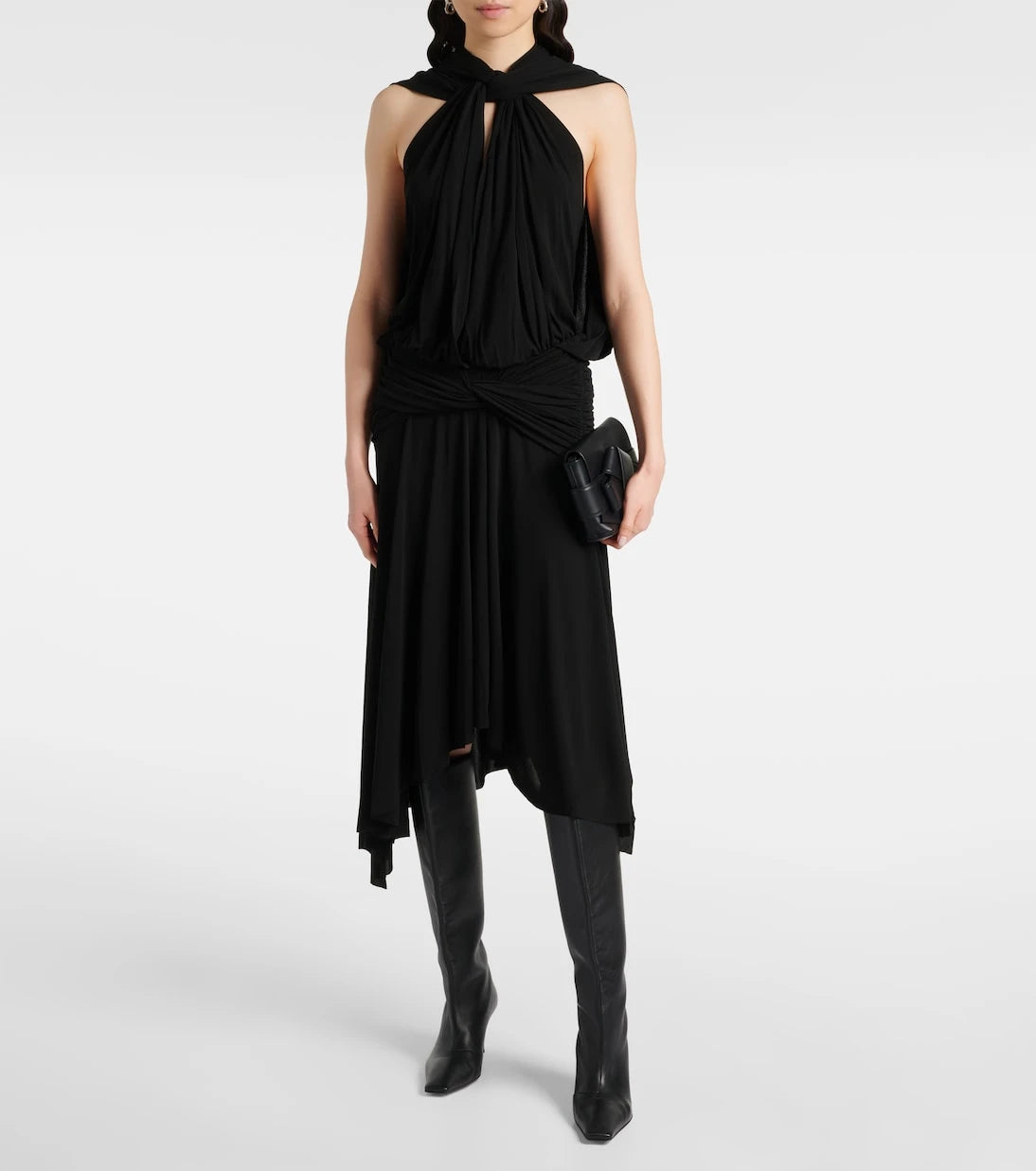 Acne Studios - Draped ruched crêpe jersey midi dress