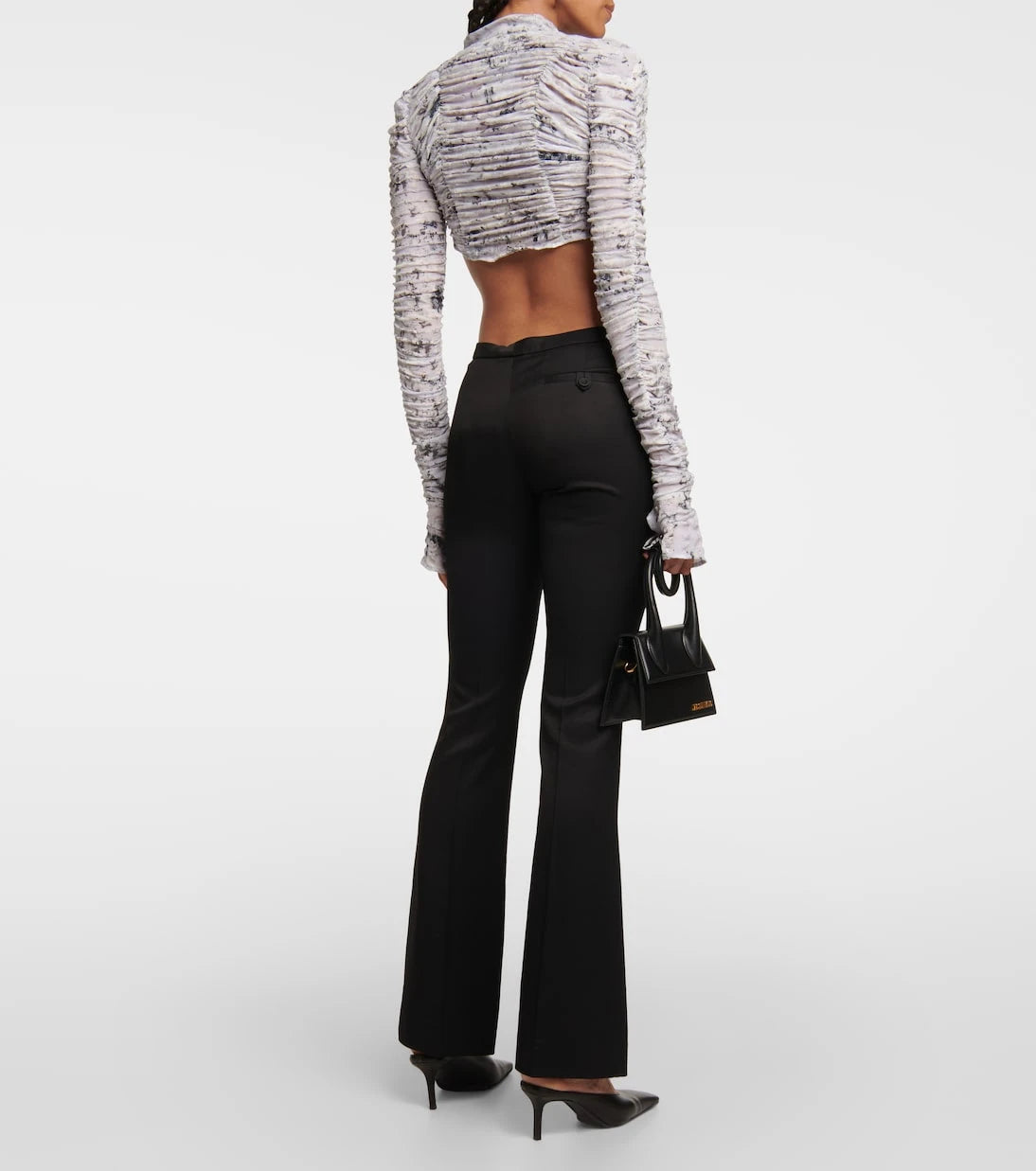 Roberta Einer - Tie-front printed cropped cardigan