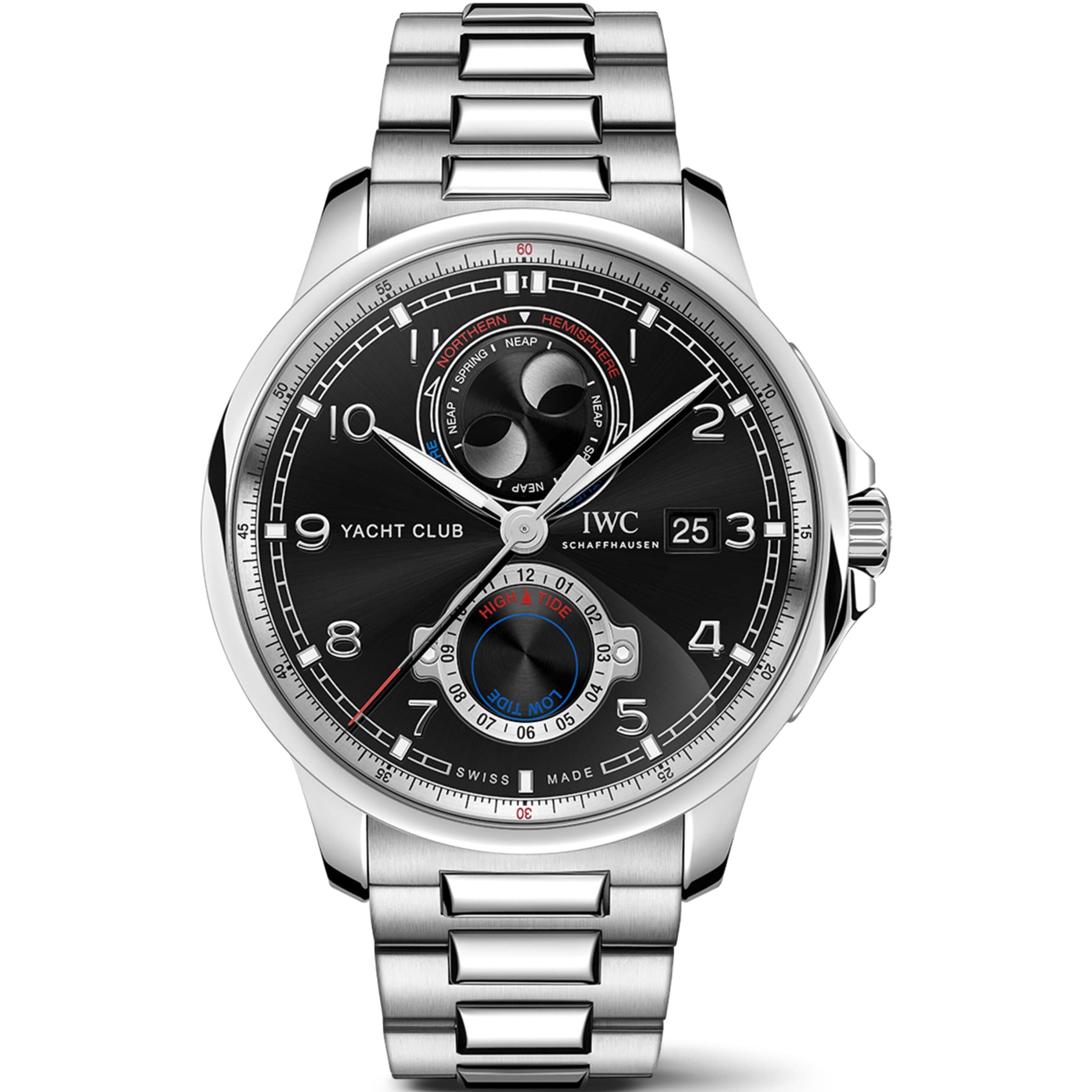 Stainless Steel Portugieser Yacht Club Moon & Tide Watch 45mm