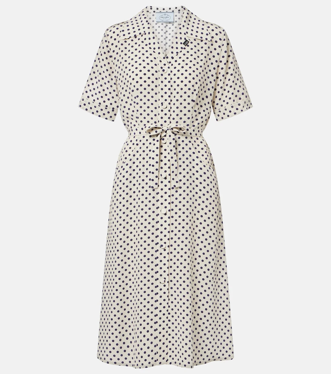 Prada - Polka-dot silk shirt dress