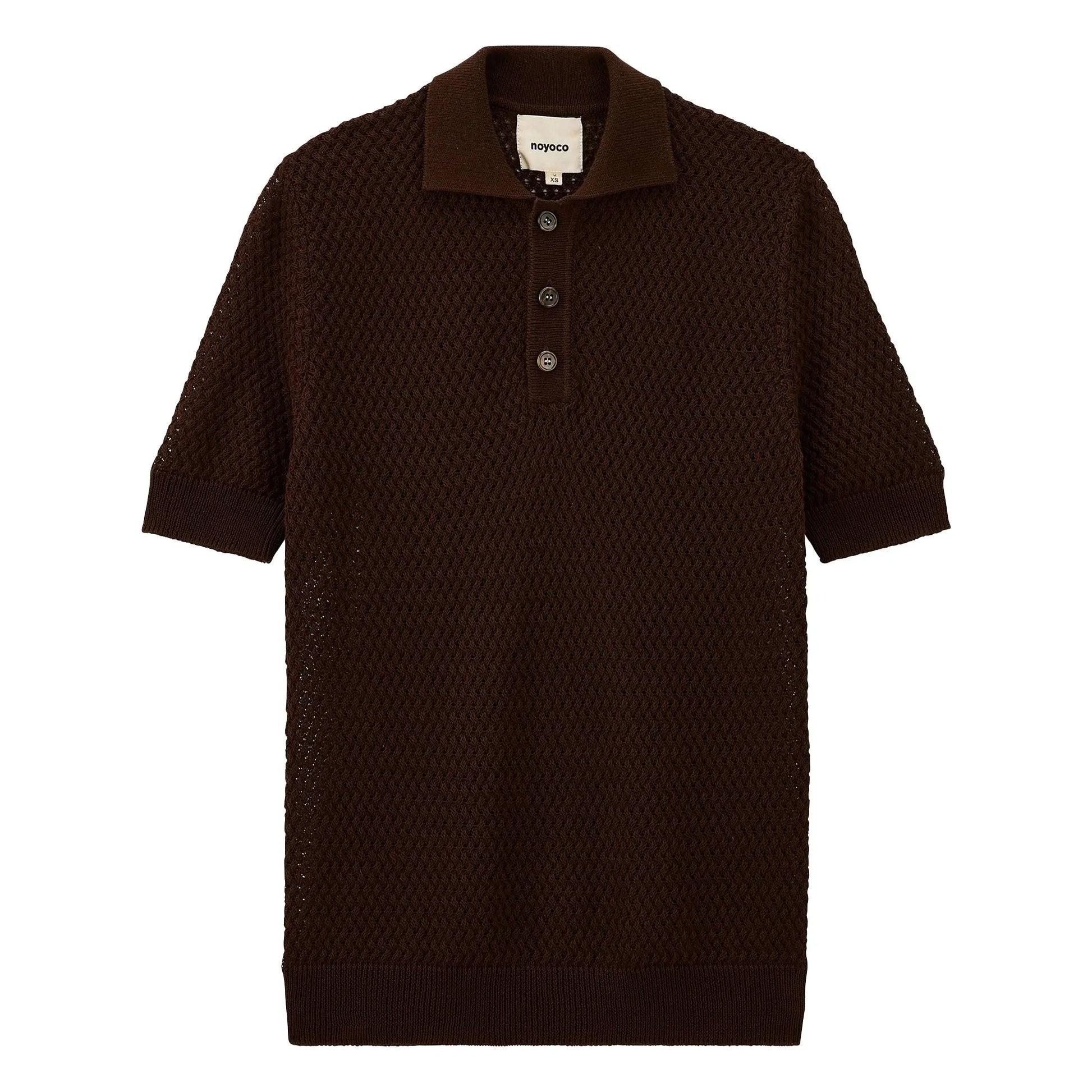 Noyoco - Haring organic cotton polo shirt | Dark Brown