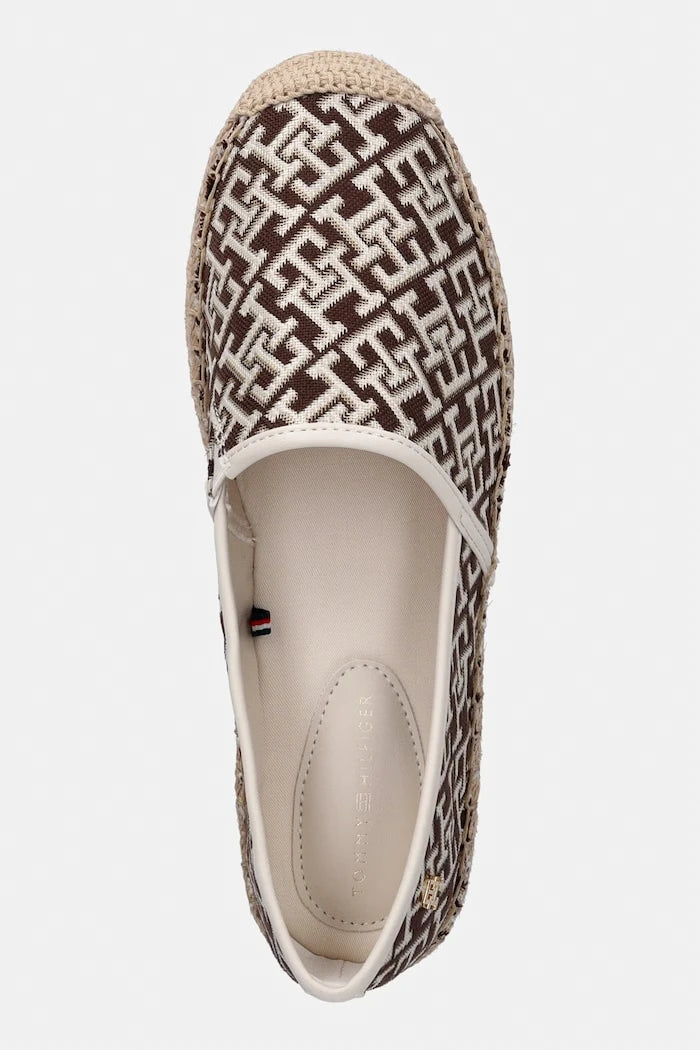 Tommy Hilfiger еспадрили дамски TH MONOGRAM JACQUARD ESPADRILLE