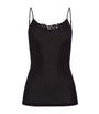 Hanro Black Merino Wool-Silk Spaghetti Top