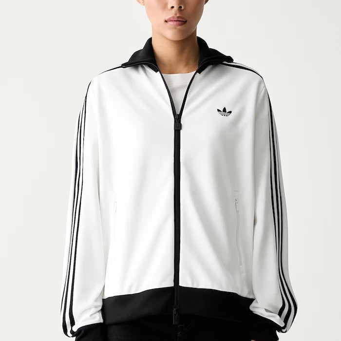 adidas Originals pamuklu fermuarlı kadın sweatshirt Beckenbauer