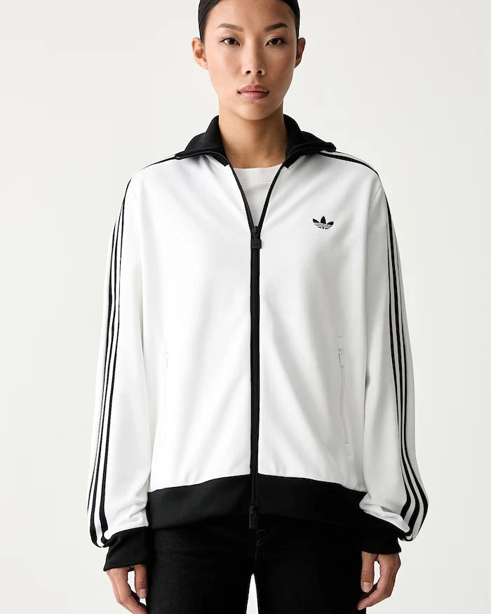 adidas Originals pamuklu fermuarlı kadın sweatshirt Beckenbauer