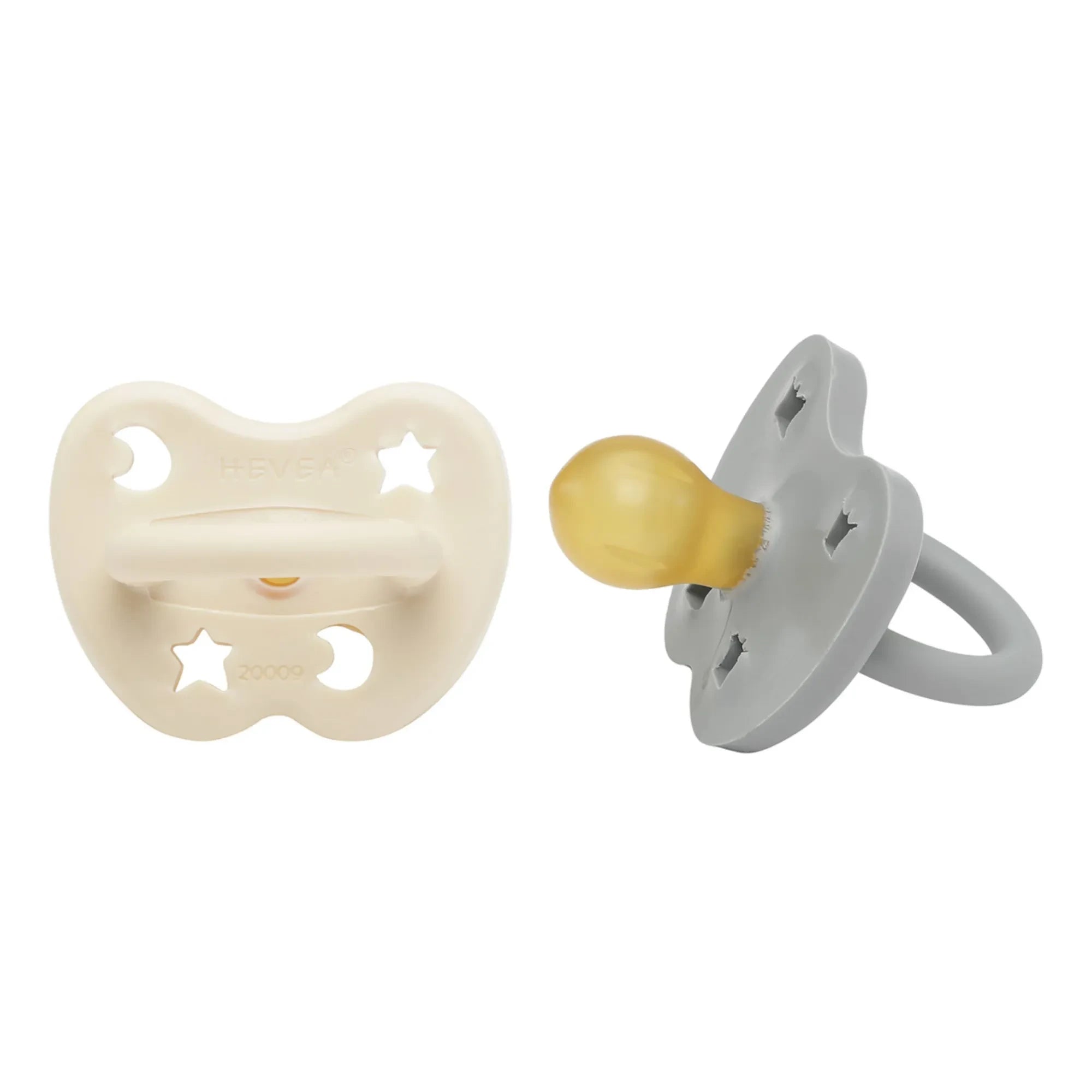 Hevea - Natural Rubber Pacifiers - Set of 2 | Light grey