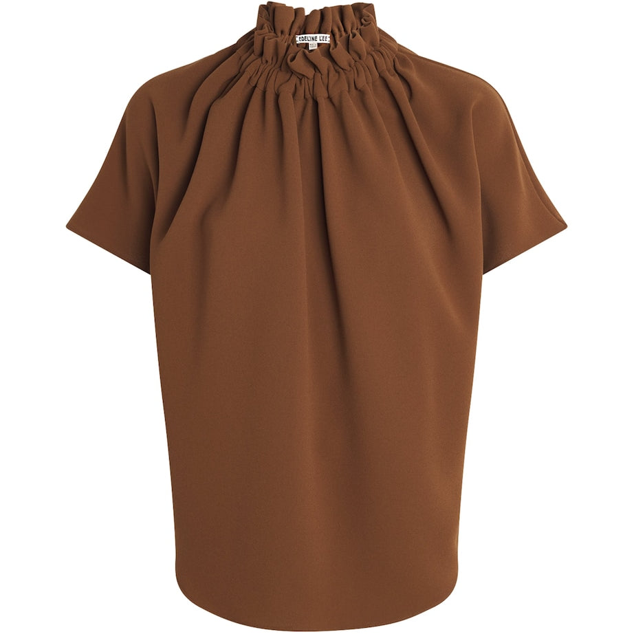 Edeline Lee Brown Ruff Blouse
