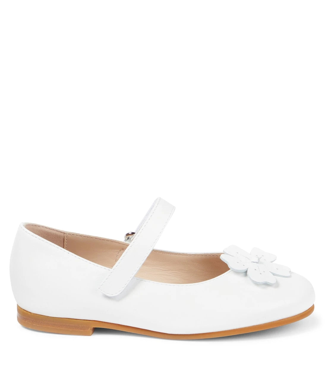 Il Gufo - Floral-appliqué leather Mary Jane flats