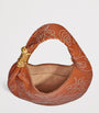 Large Leather Embroidered Soufflé Shoulder Bag 806 CARAMEL