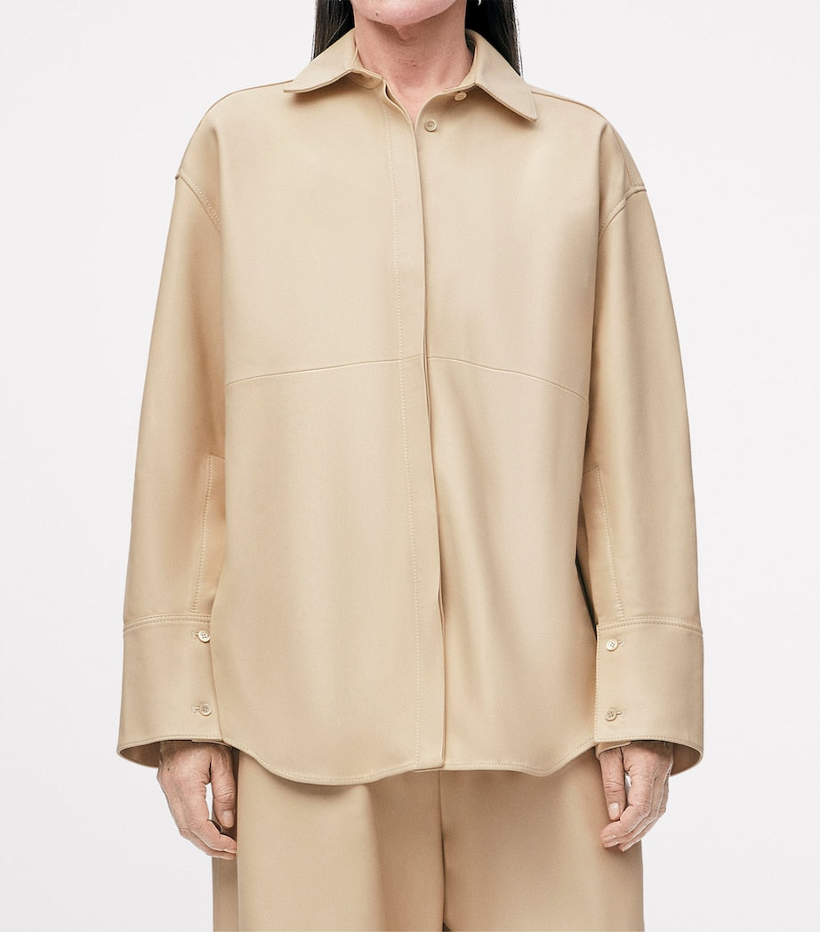 LOEWE Beige EXCLUSIVE Nappa Lambskin Silver Capsule Shirt