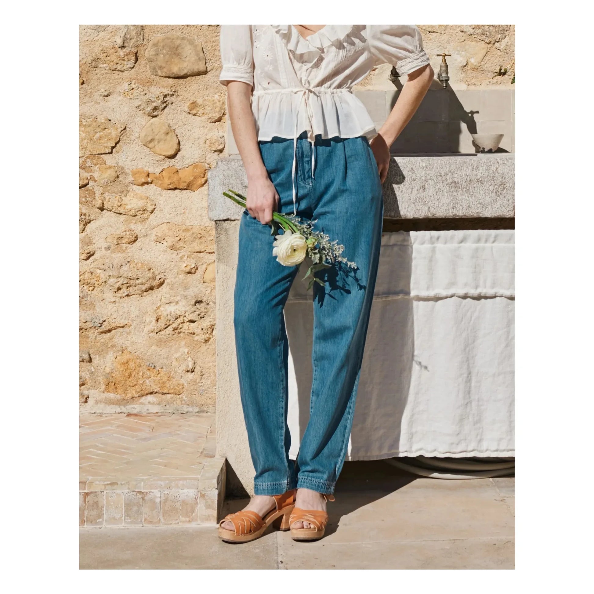 Emile et Ida - Denim Carrot Pants | Blue