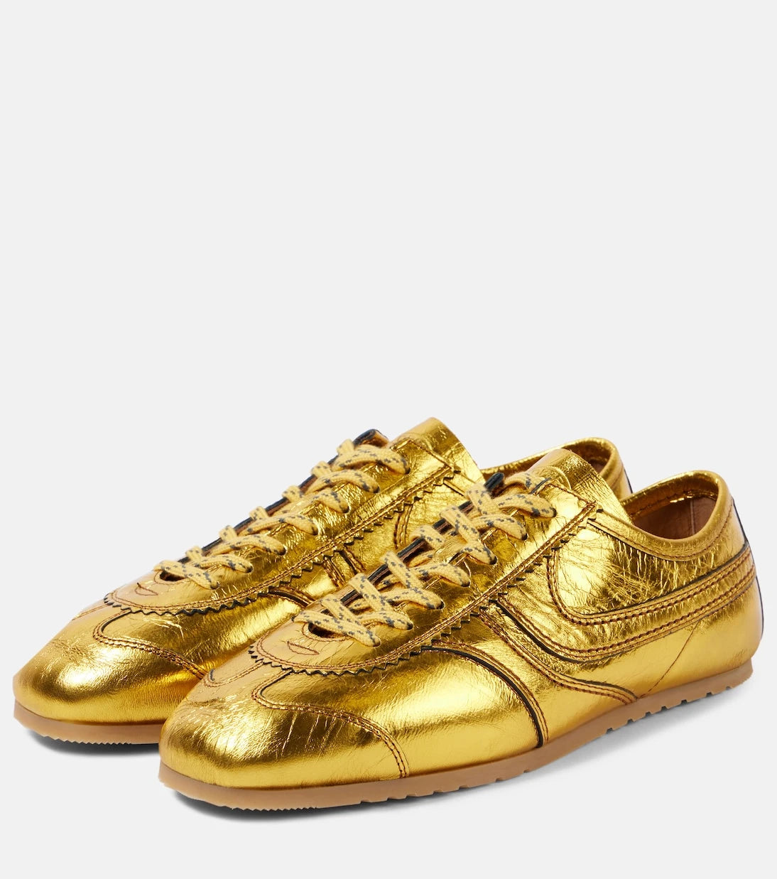Dries Van Noten - Metallic leather sneakers