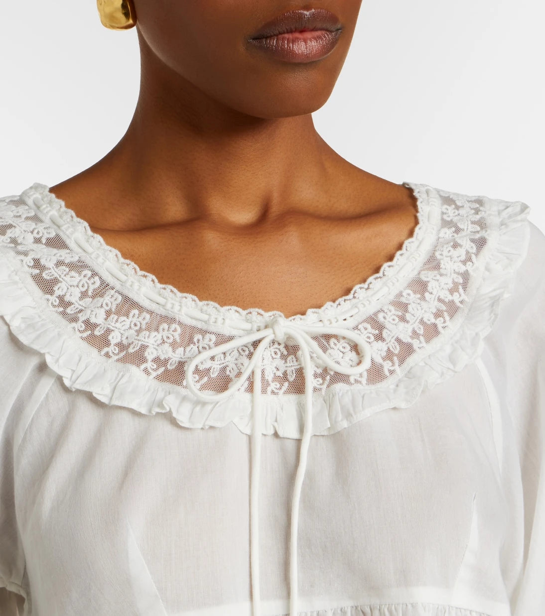 Posse - Danielle lace-trimmed cotton blouse