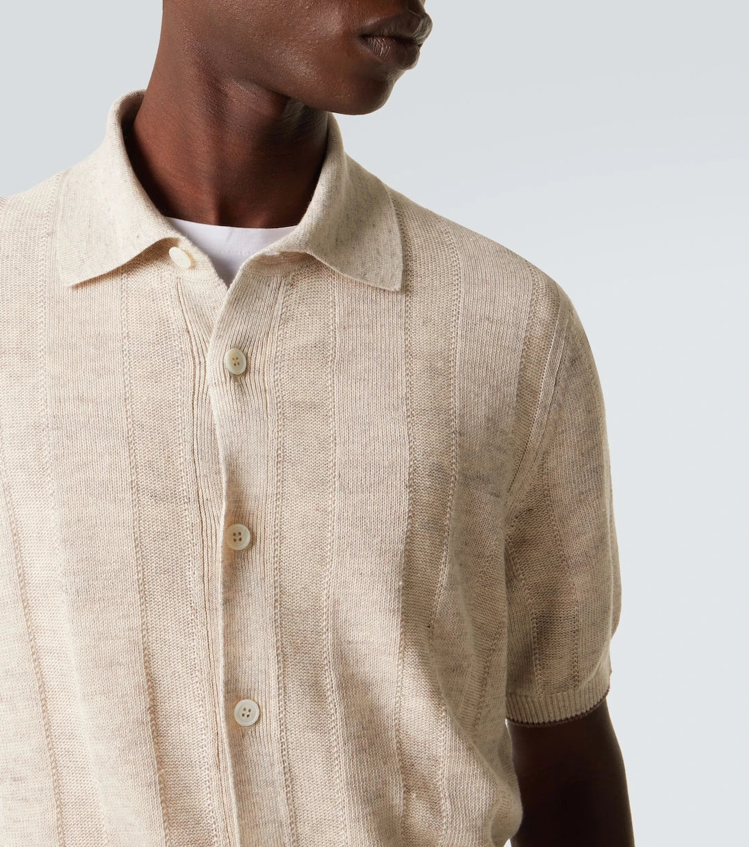 Brunello Cucinelli - Linen and cotton polo sweater