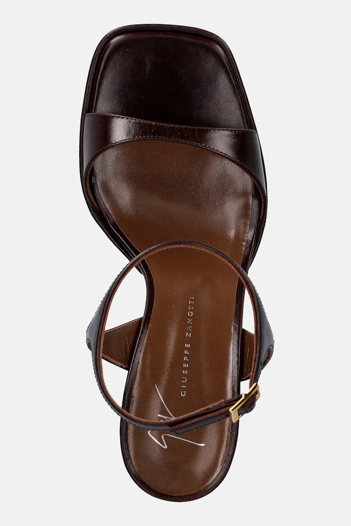 Giuseppe Zanotti Biarritz deri kalın topuklu sandalet